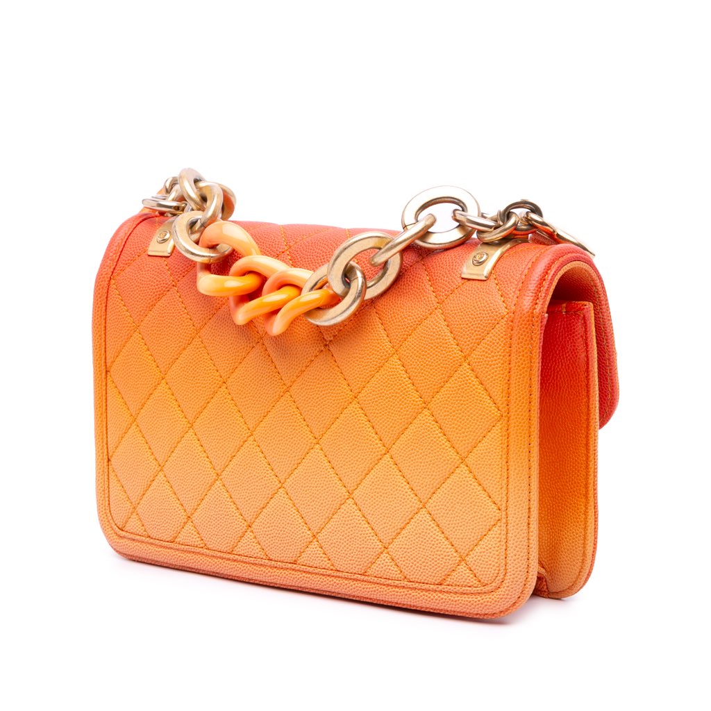 Chanel Small Quilted Caviar Sunset On The Sea Flap - Back view
