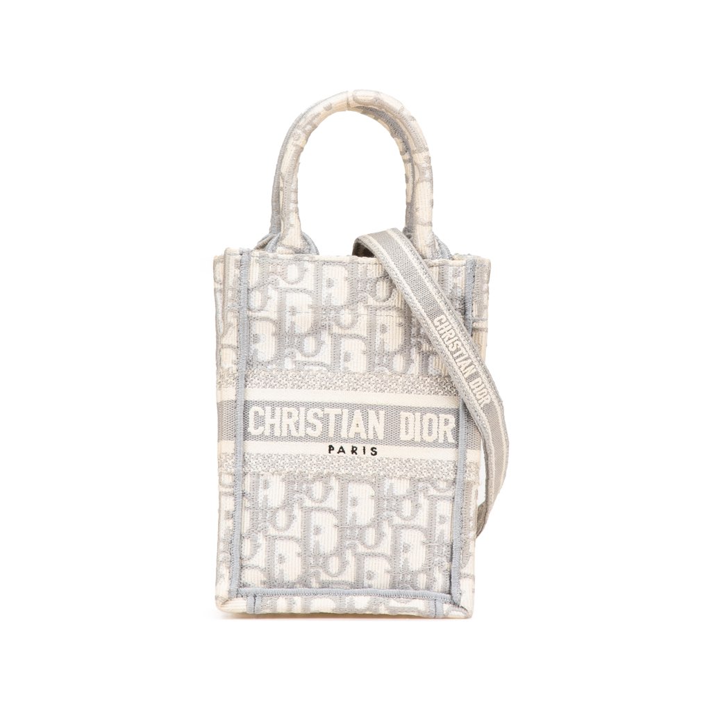 Dior Mini Oblique Canvas Vertical Book Tote