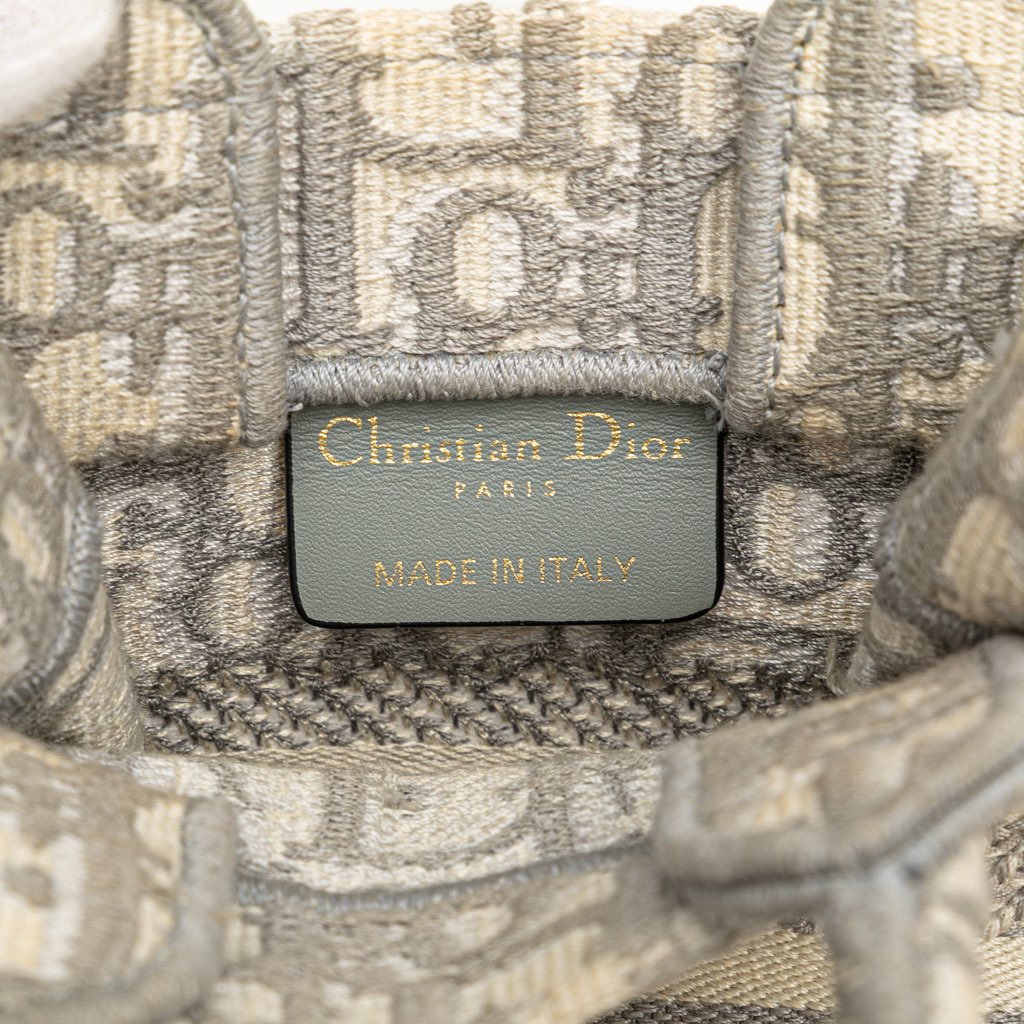 Dior Mini Oblique Canvas Vertical Book Tote - Side view