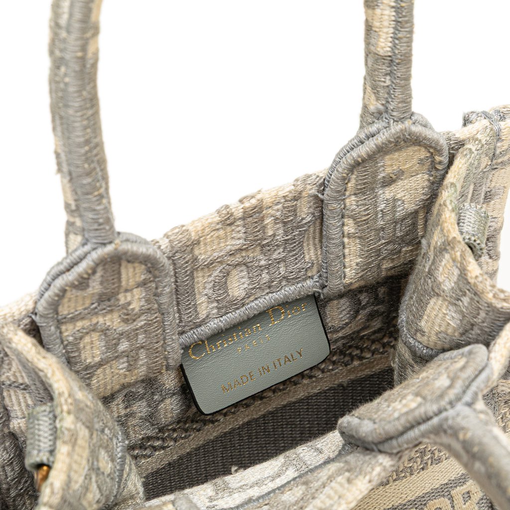 Dior Mini Oblique Canvas Vertical Book Tote - Detail 2