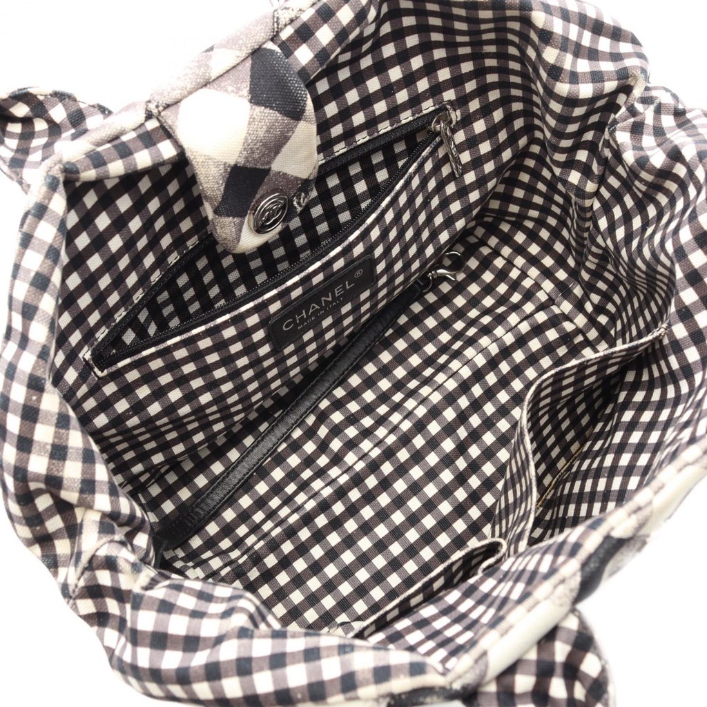Chanel Small Canvas Printed CC Gingham Handbag - 3