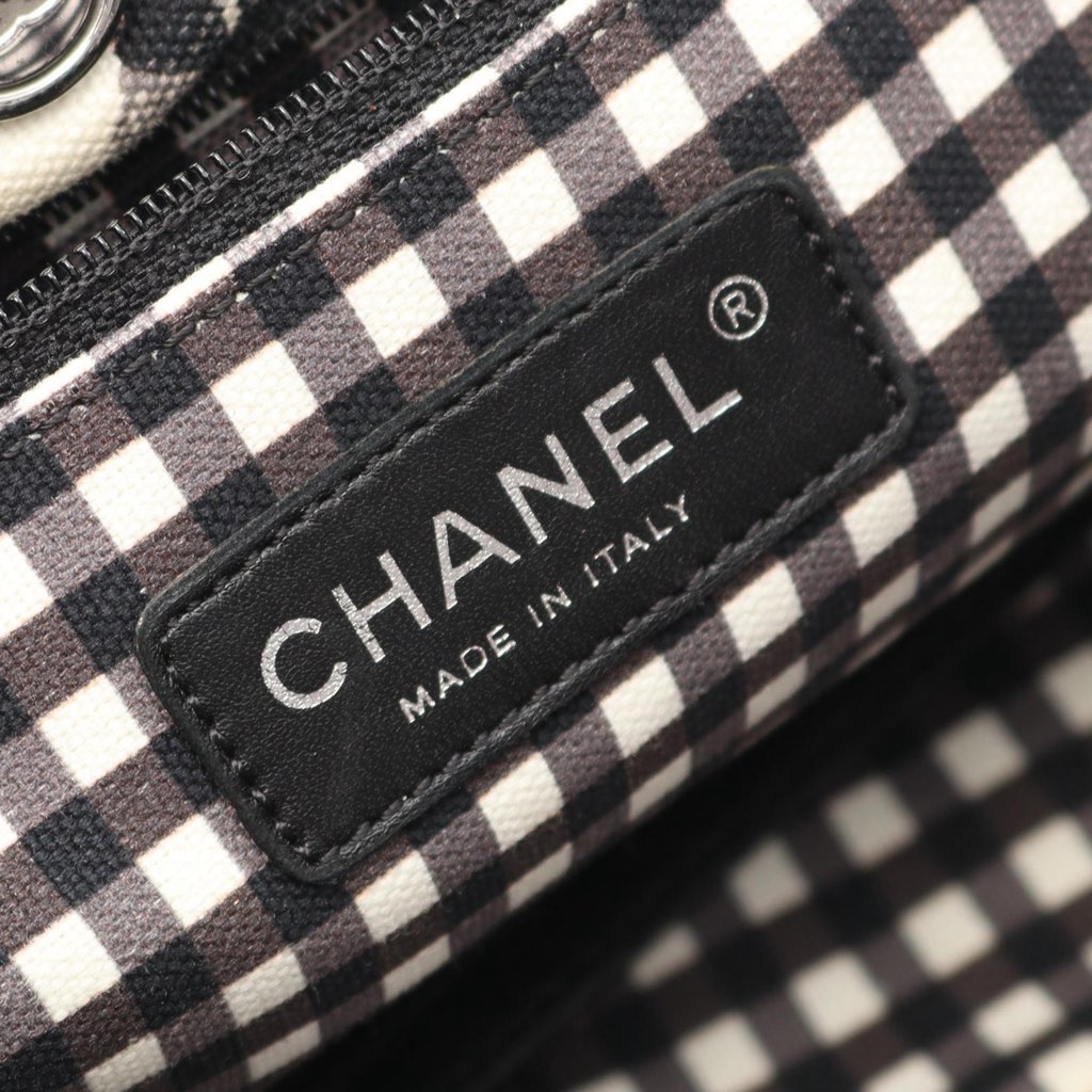 Chanel Small Canvas Printed CC Gingham Handbag - 4