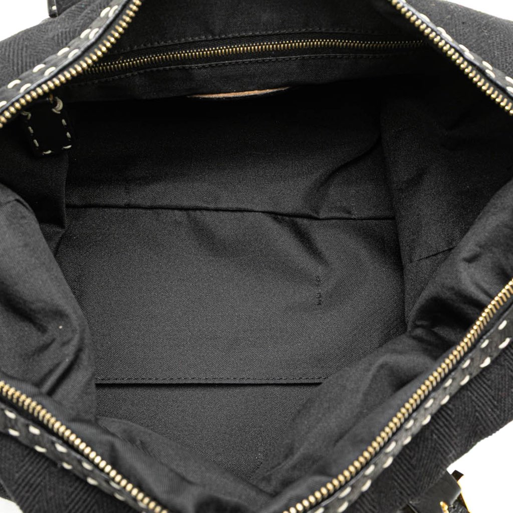 Fendi Selleria Studded Canvas Shoulder Bag - 4