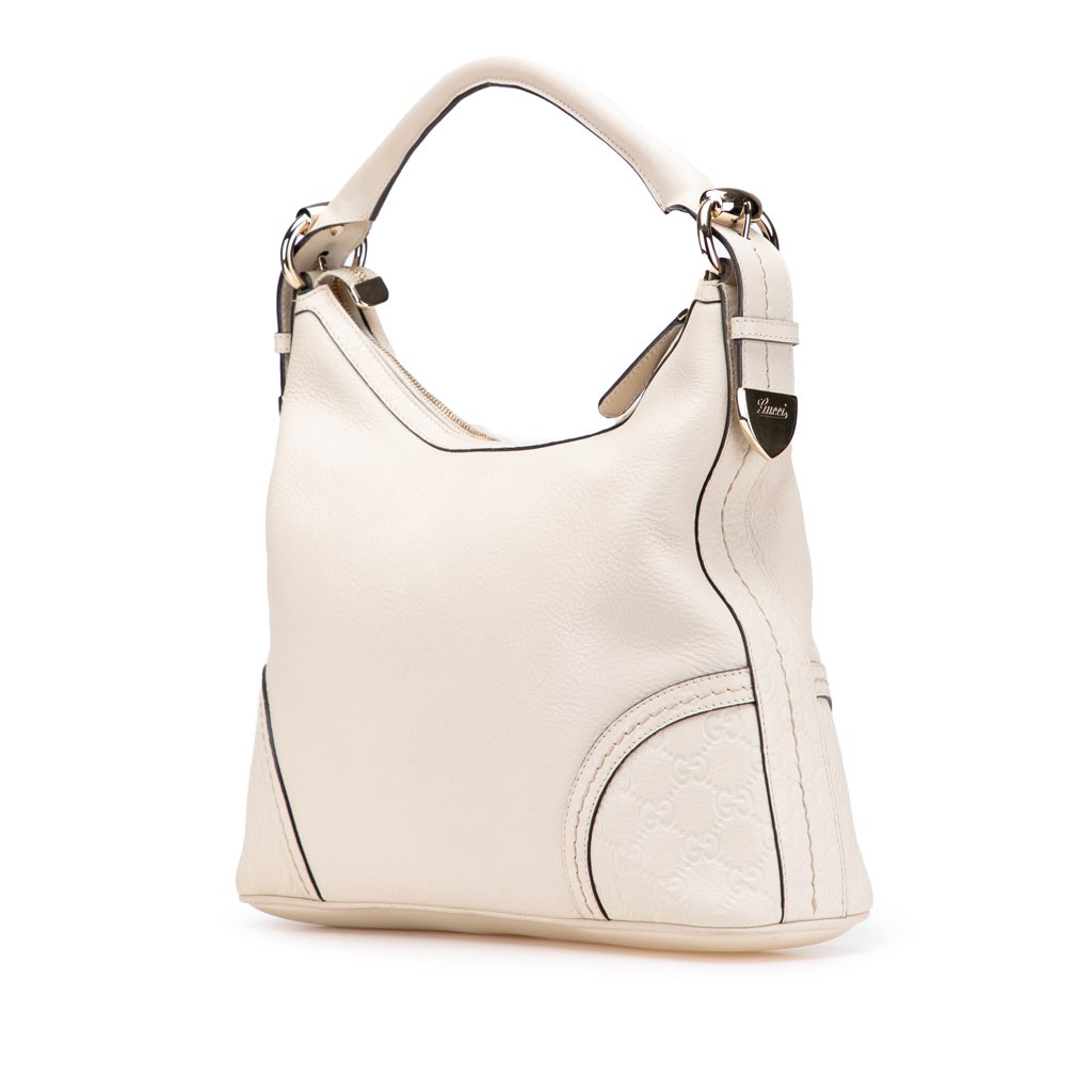 Gucci Pebbled Calfskin with Guccissima Trim Signoria Shoulder Bag - Back view