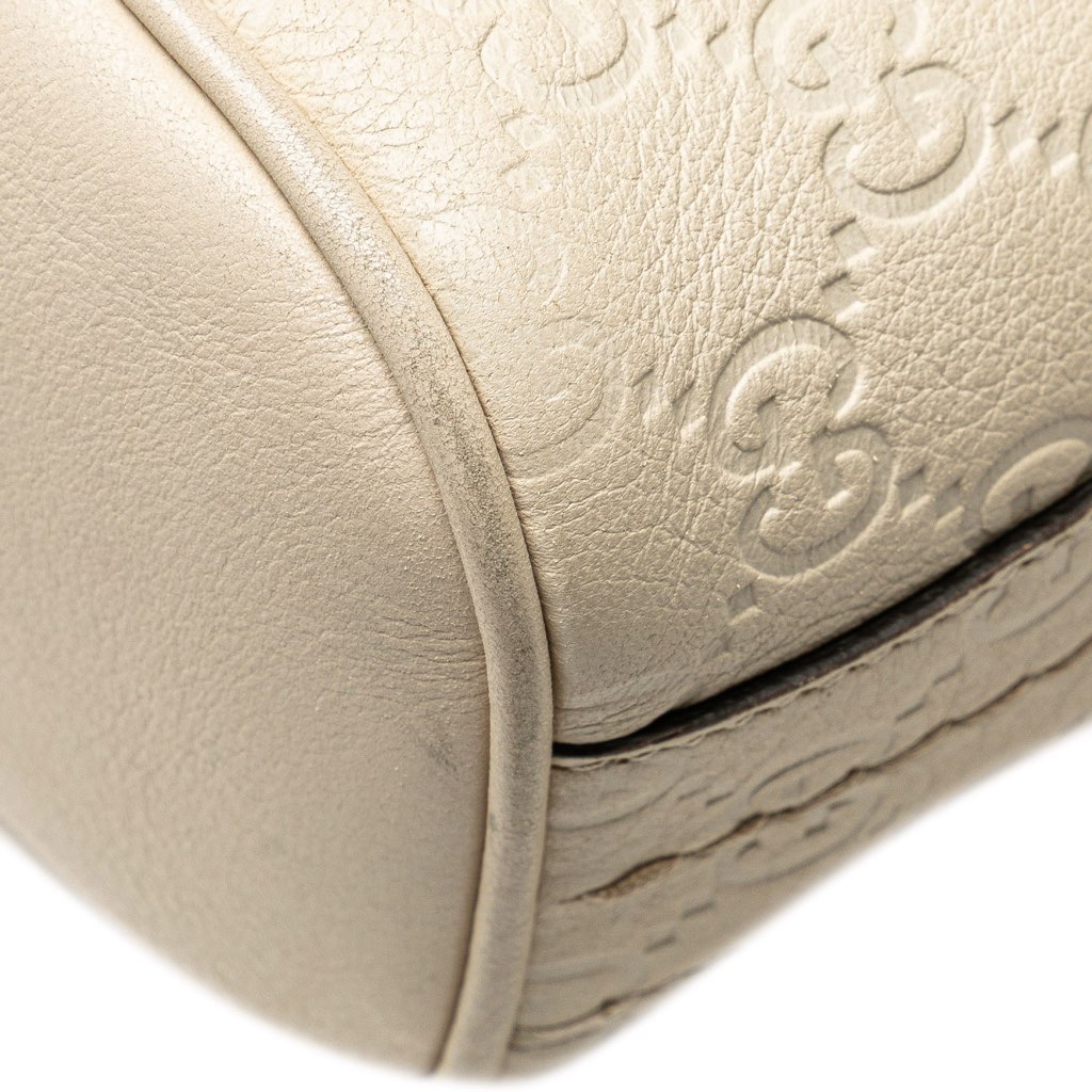 Gucci Pebbled Calfskin with Guccissima Trim Signoria Shoulder Bag - Image 12