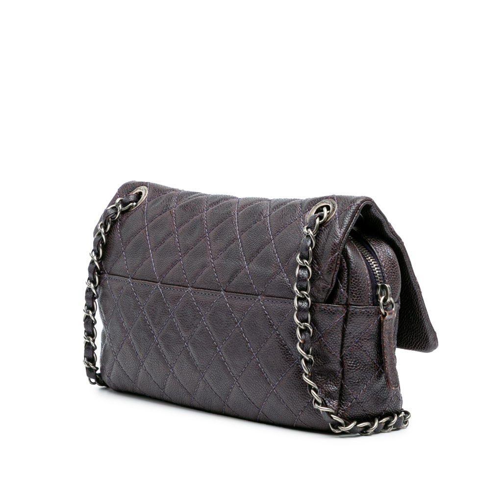Chanel Medium Quilted Caviar Easy Flap - Back view