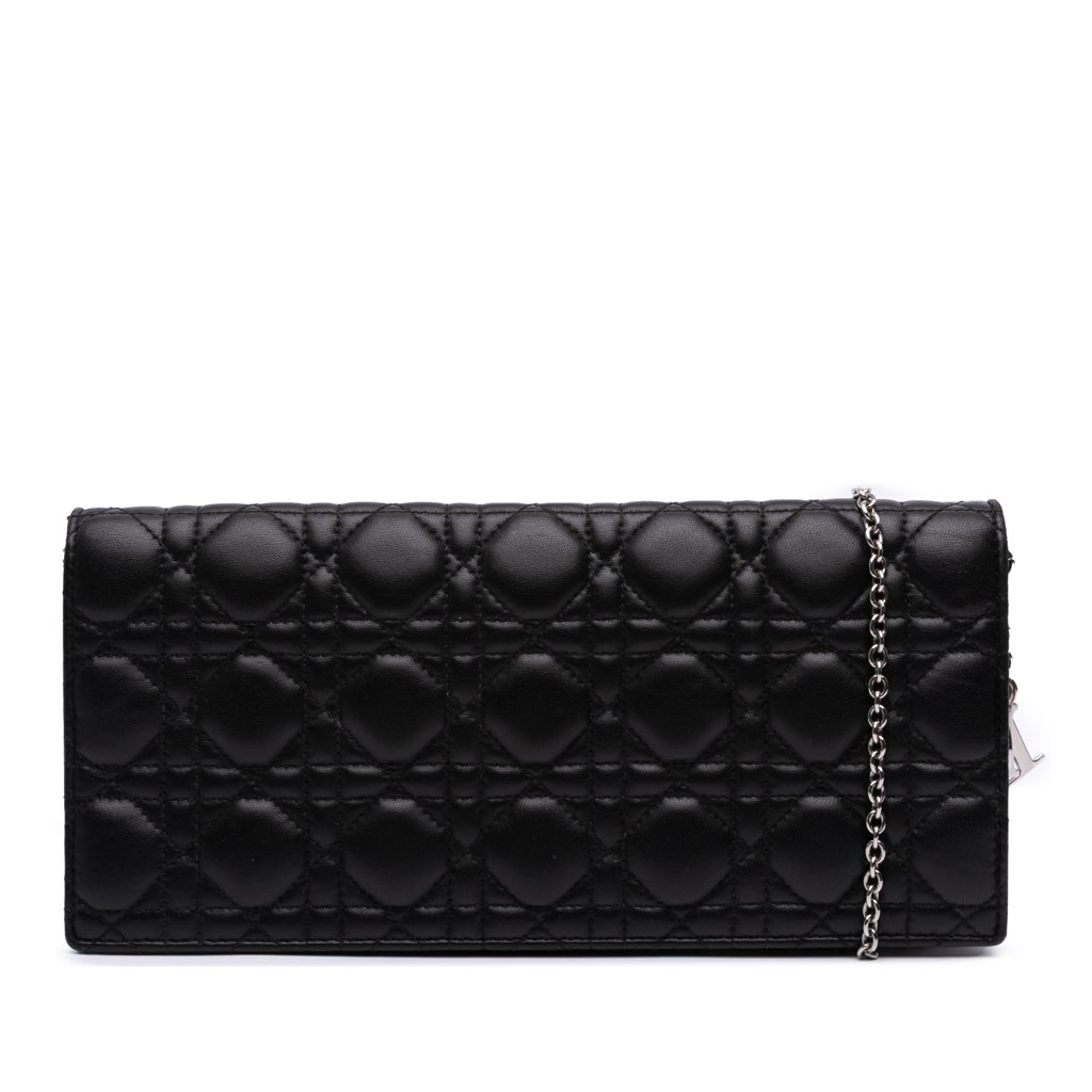 Dior Lambskin Cannage Lady Dior Convertible Clutch