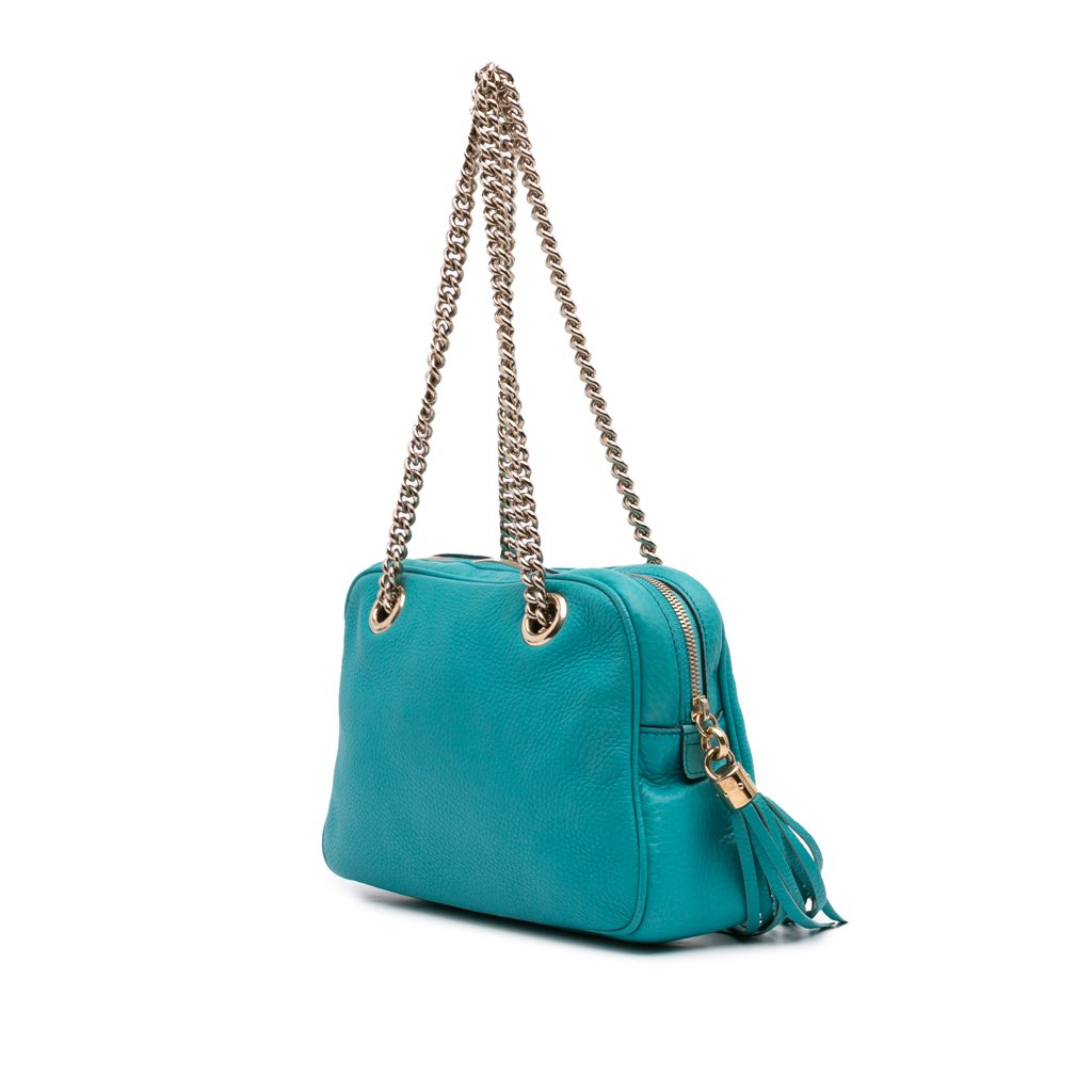 Gucci Leather Soho Chain Zip Shoulder Bag - Back view