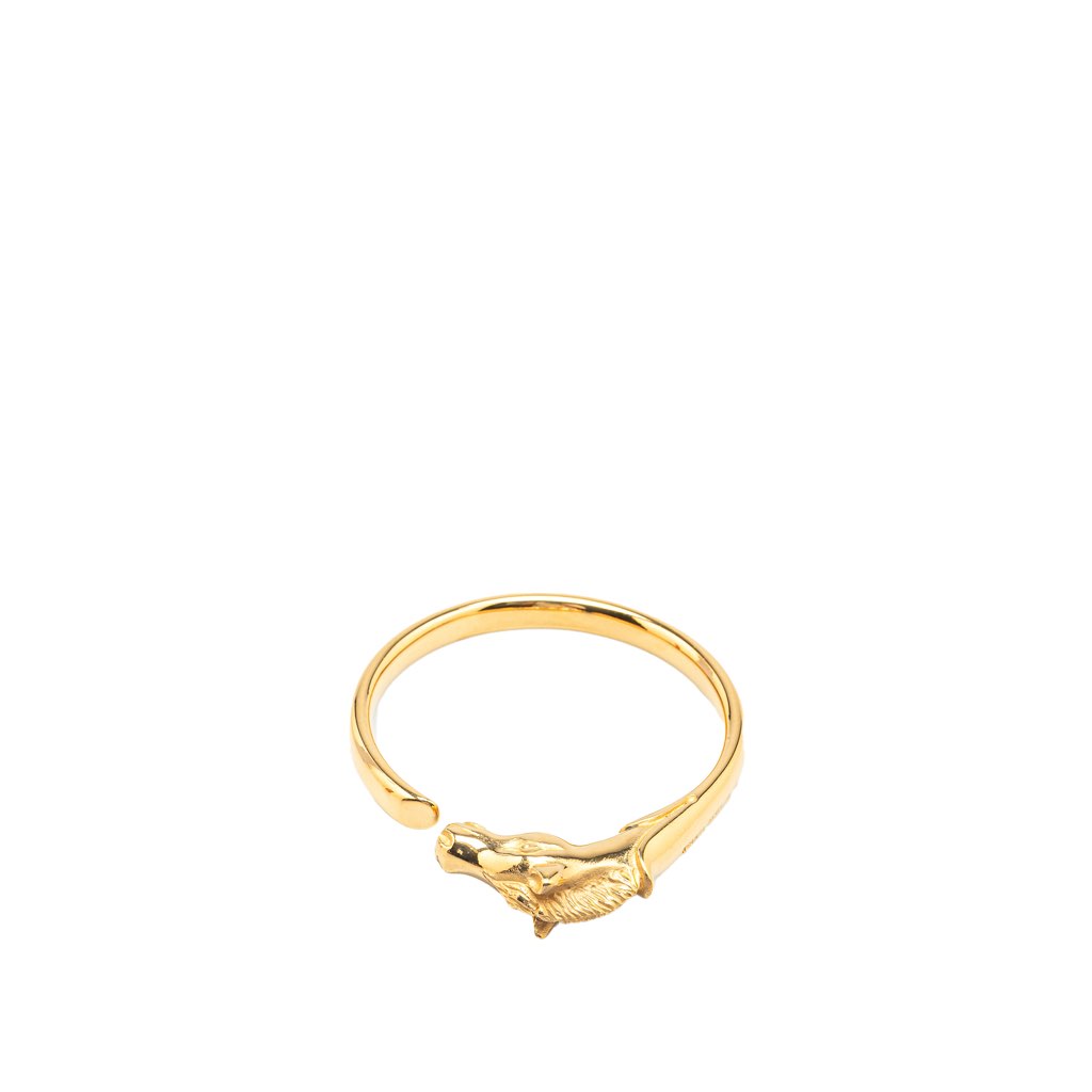 Hermès Gold Plated Tete de Cheval Horse Bangle