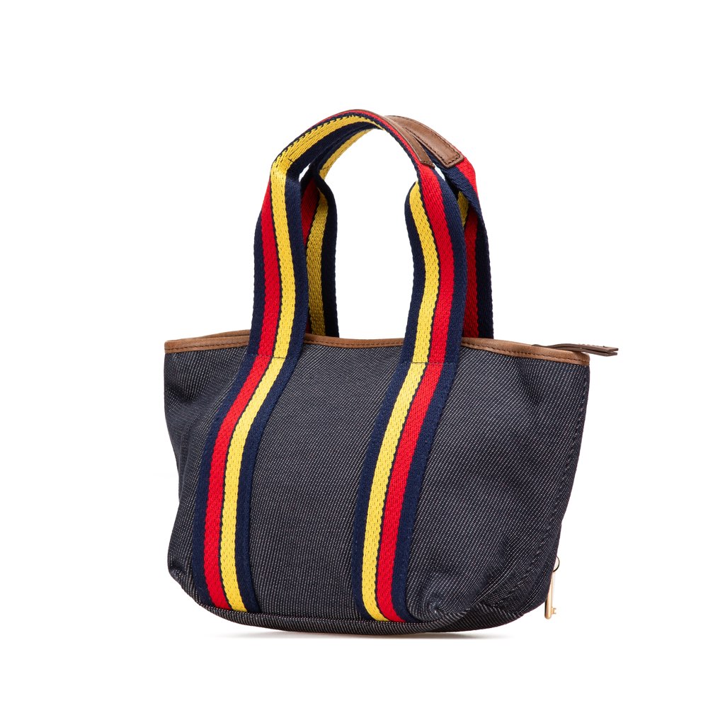Fendi Mini Denim Lock Shopping Tote - Back view