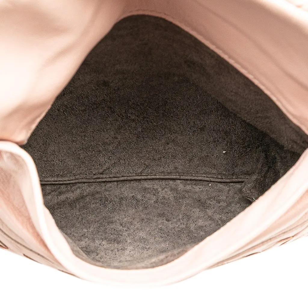 Bottega Veneta Leather Intrecciato Chain Flap Crossbody Pink Leather Very good - Box View