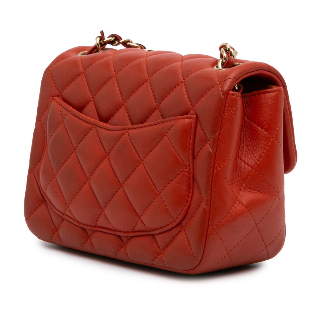 Chanel Mini Square Classic Lambskin Single Flap - Back view
