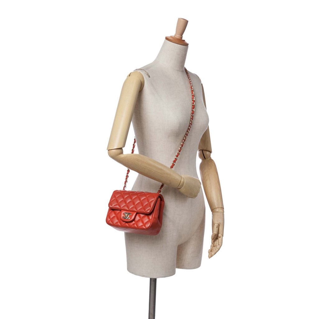 Chanel Mini Square Classic Lambskin Single Flap - Image 11