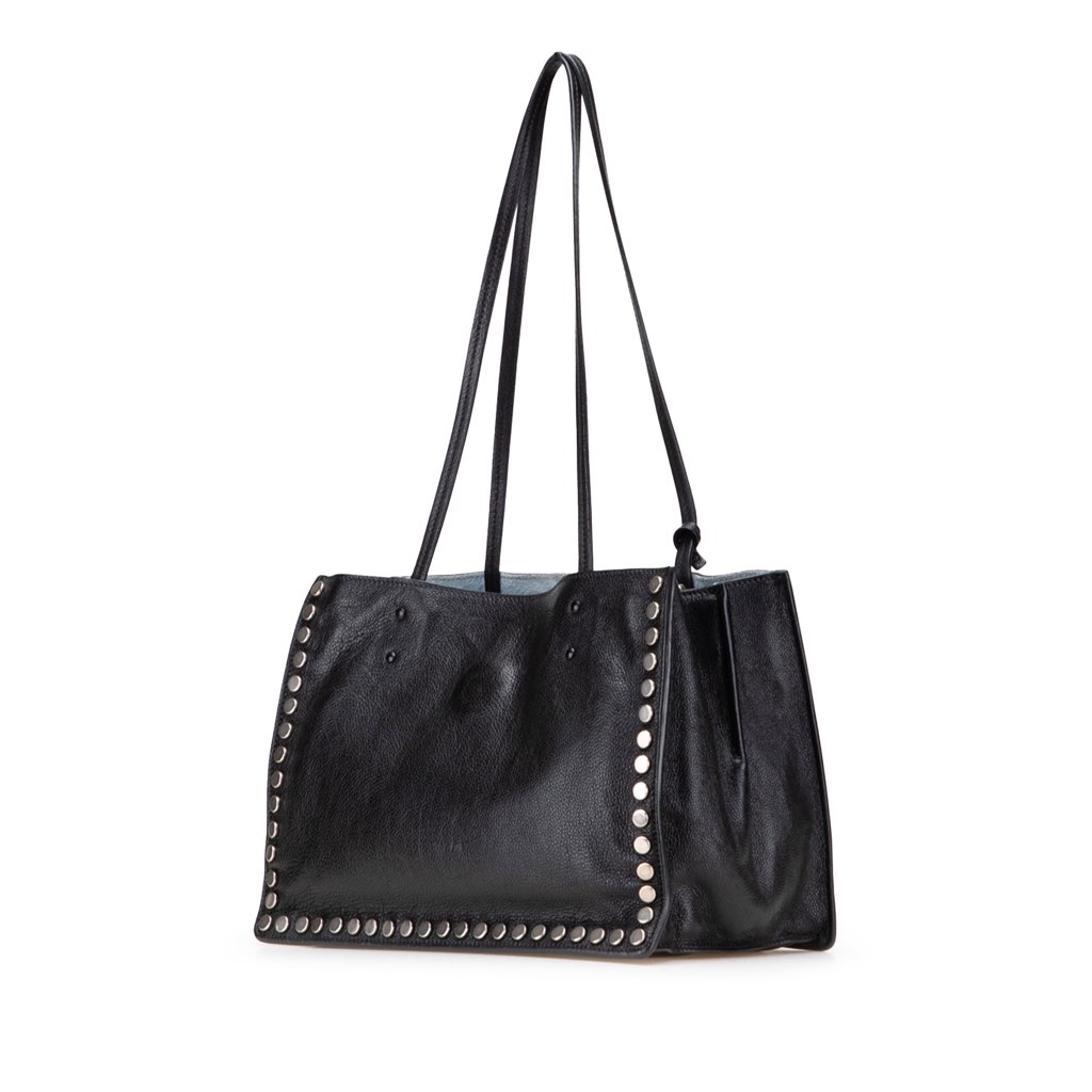 Prada Glace Calf Studded Etiquette Tote - 2
