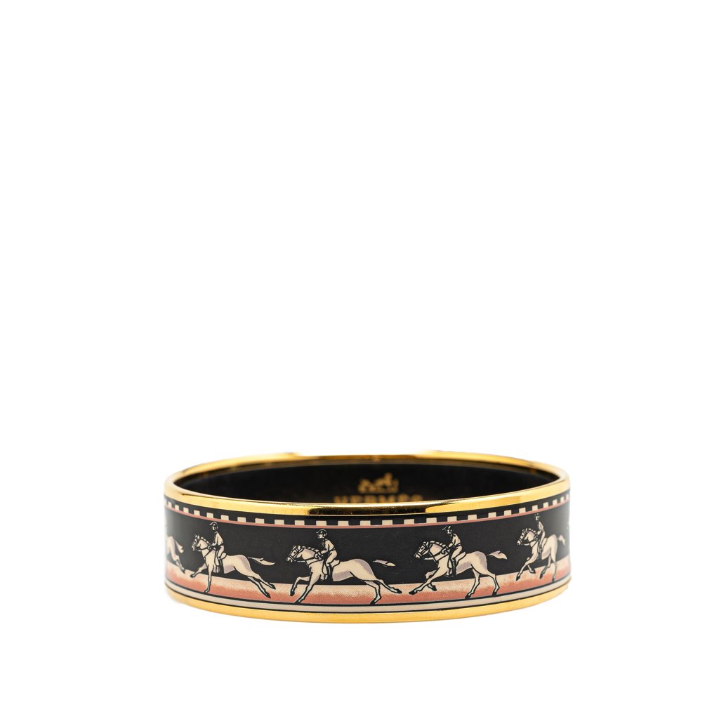 Hermès Wide Horse Enamel Bangle 62