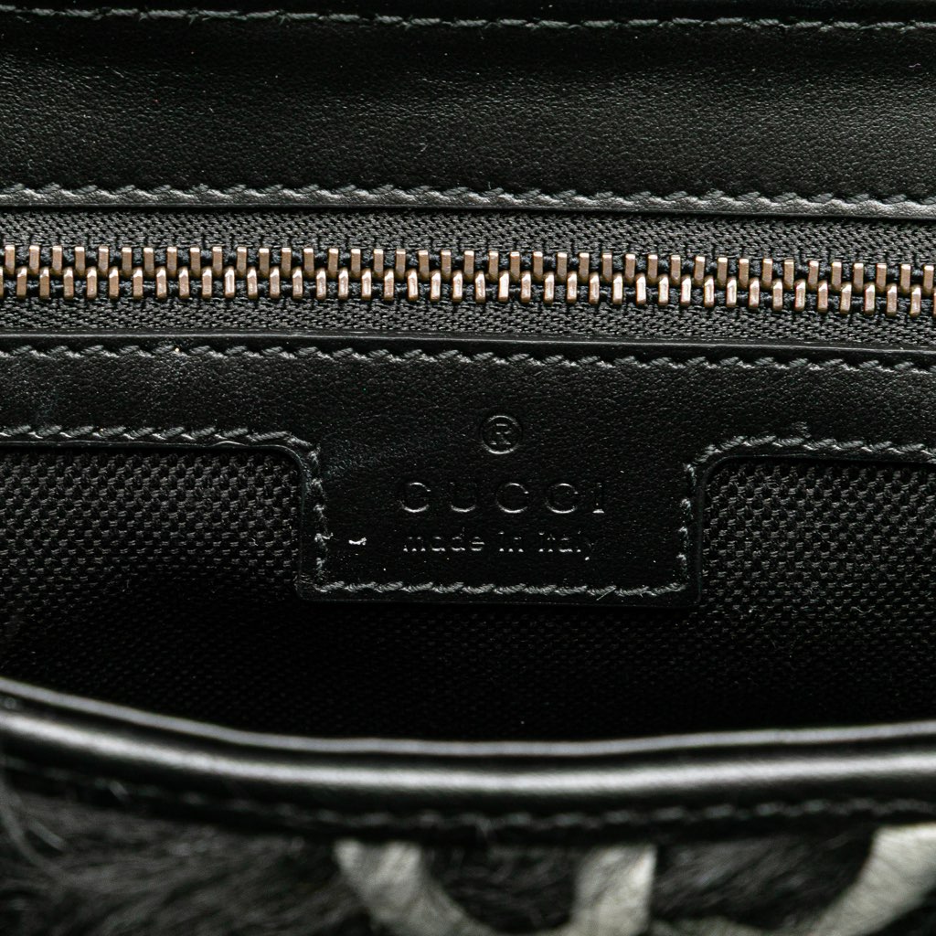 Gucci Small GG Marmont Embroidered Shearling Crossbody - Side view