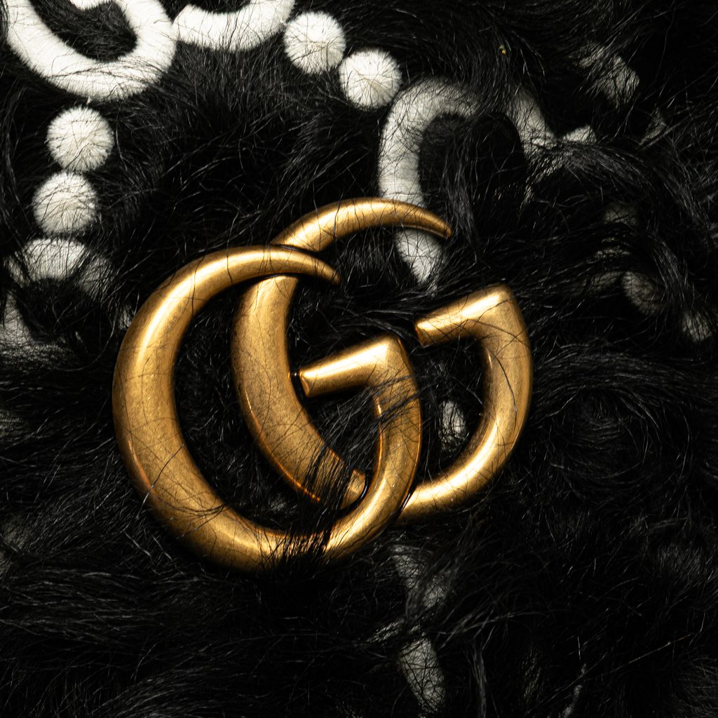 Gucci Small GG Marmont Embroidered Shearling Crossbody - Image 10