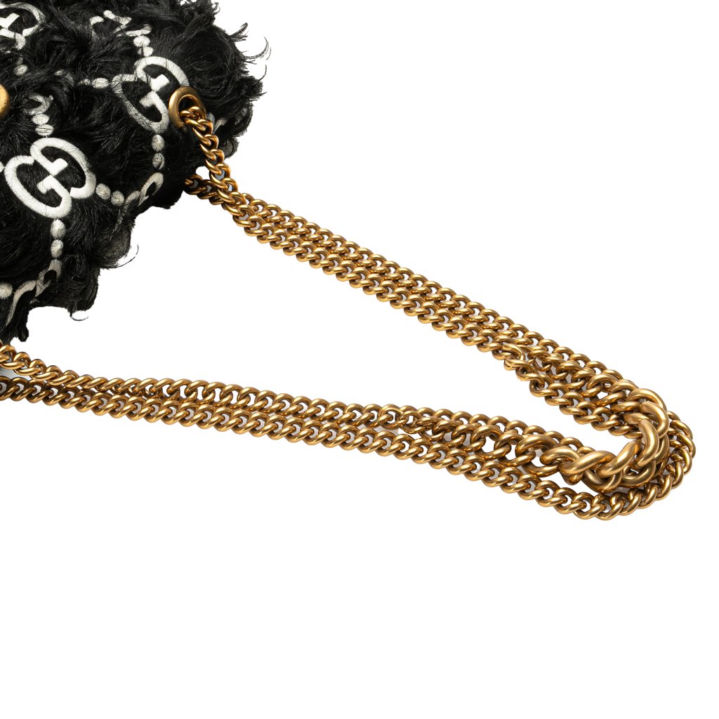 Gucci Small GG Marmont Embroidered Shearling Crossbody - Image 12