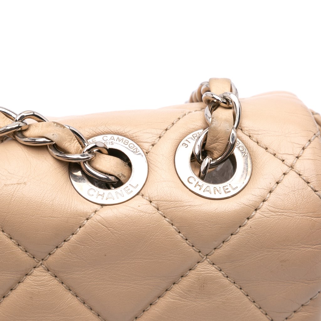 Chanel CC Bicolor Quilted Calfskin and Caviar Single Flap - Image 11