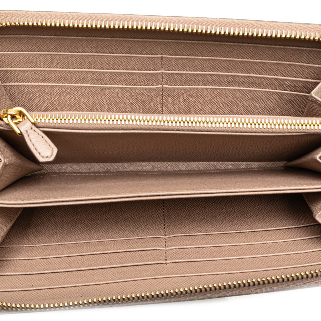Prada Large Saffiano Zip Around Long Wallet - 4
