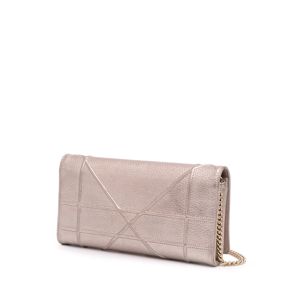 Dior Metallic Grained Calfskin Diorama Wallet on Chain - 2