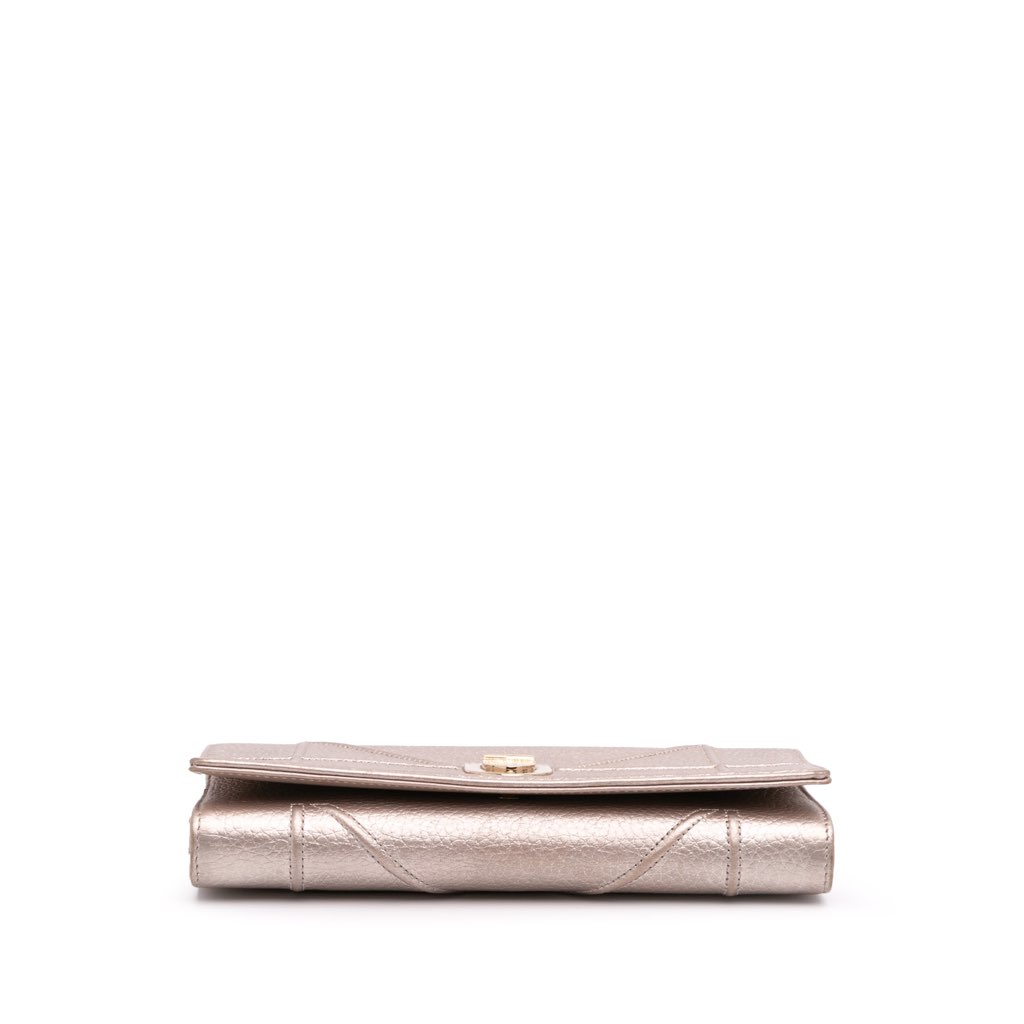 Dior Metallic Grained Calfskin Diorama Wallet on Chain - 3