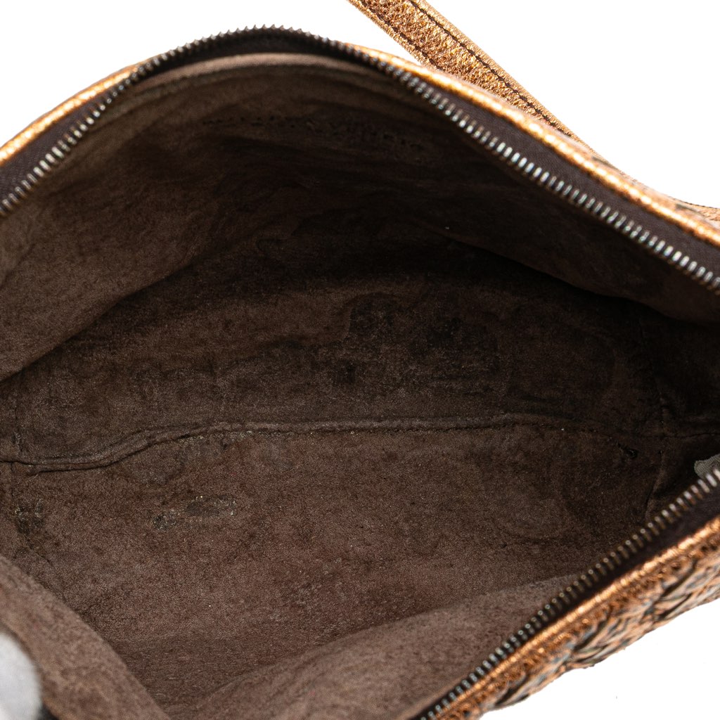 Bottega Veneta Intrecciato Trimmed Metallic Leather Crossbody - 4