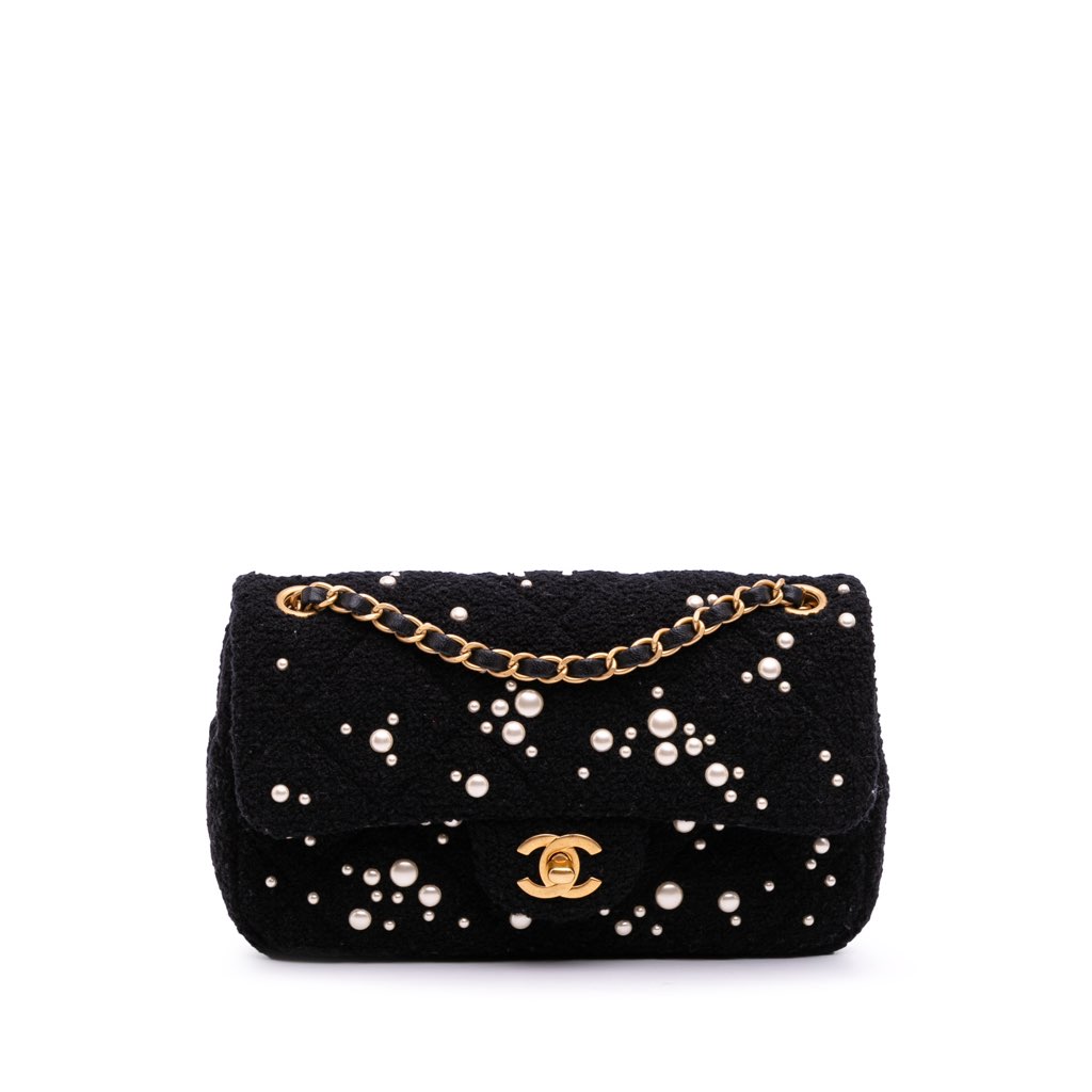 Chanel Small Tweed Pearl Cosmos Flap