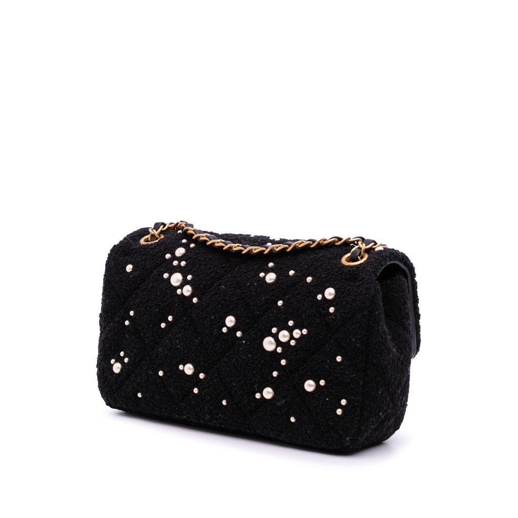 Chanel Small Tweed Pearl Cosmos Flap - Back view