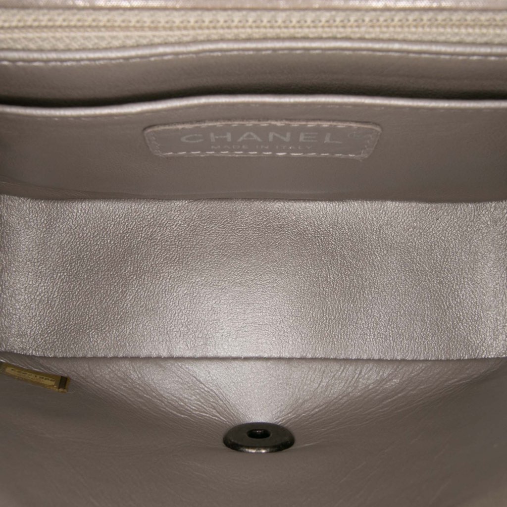 Chanel Mini Square Classic Chevron Iridescent Lambskin Single Flap - 4