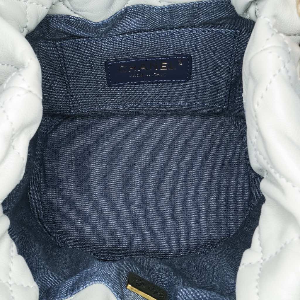 Chanel CC Quilted Calfskin Resin Bi-Color Chain Bucket Bag - 4