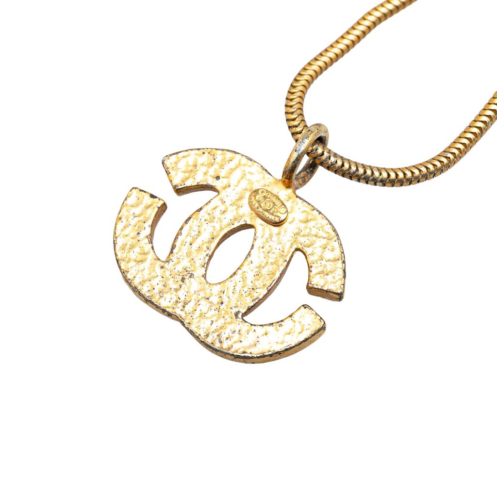 Chanel Gold Plated CC Pendant Necklace - 3