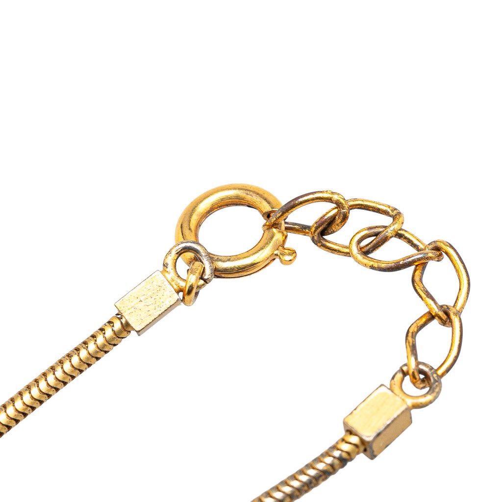 Chanel Gold Plated CC Pendant Necklace - 4