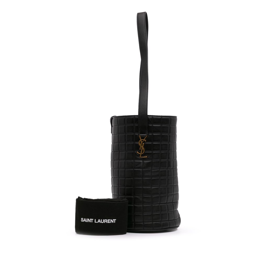 Saint Laurent Medium Lambskin Cecile Bucket Bag - Image 13