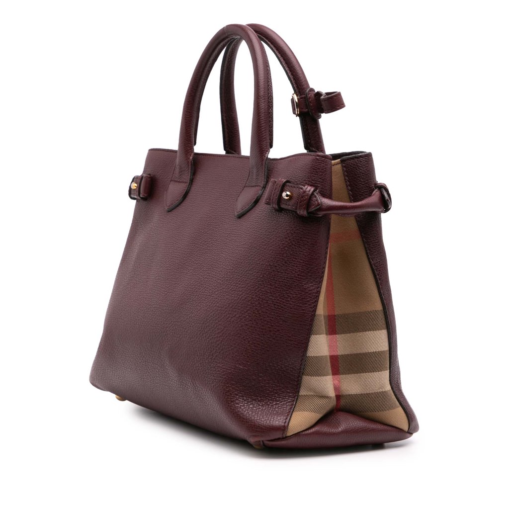 Burberry Medium Leather and House Check Banner Satchel - 2