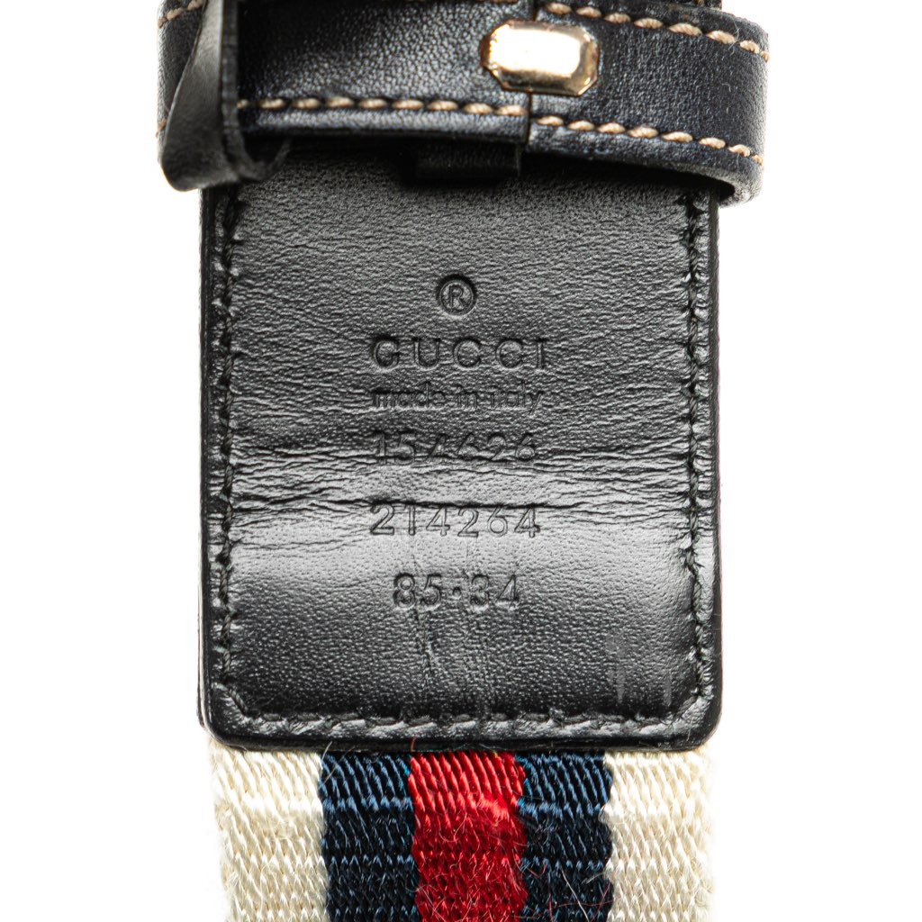 Gucci Canvas Interlocking G Web Buckle Belt - 5