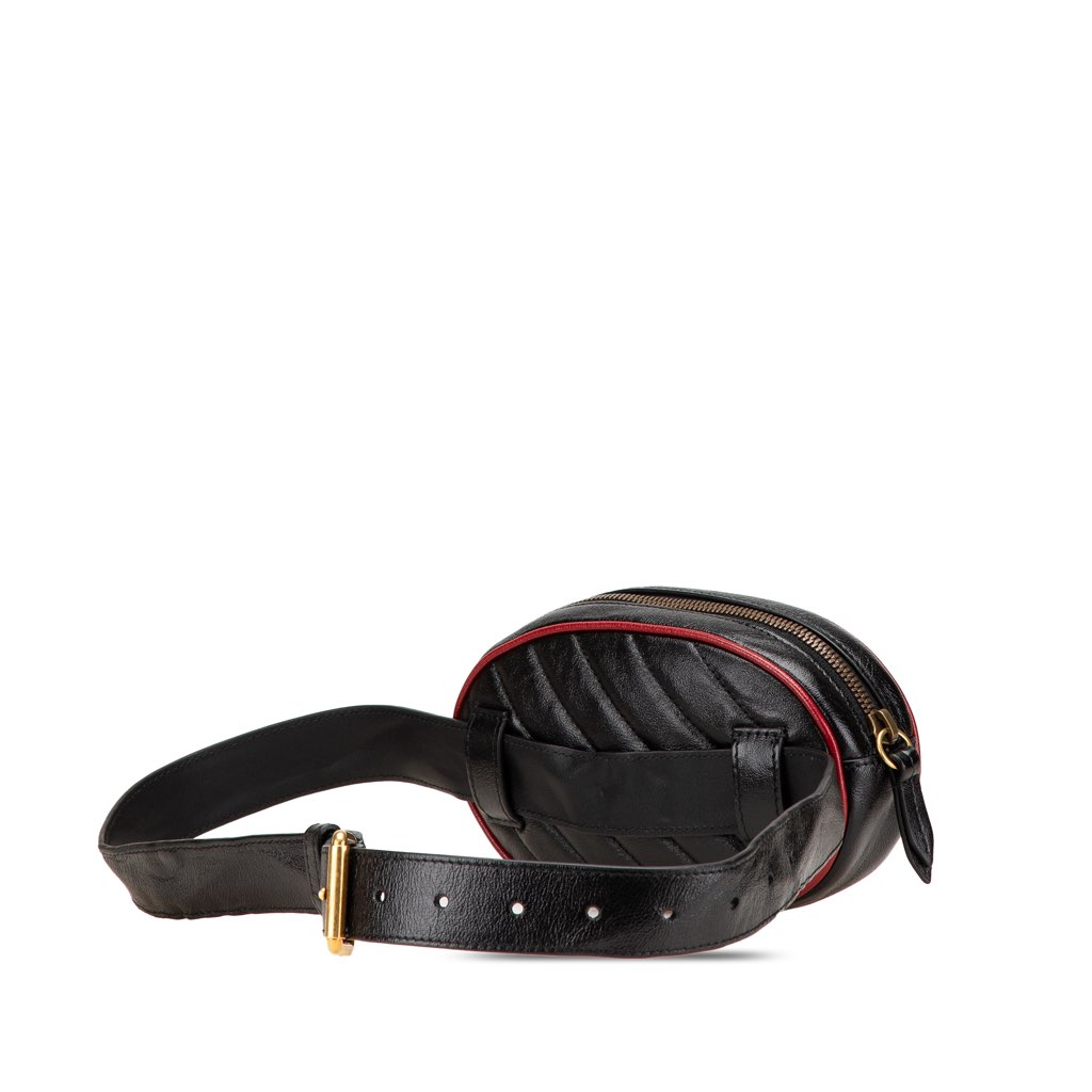 Gucci GG Marmont Leather Matelasse Torchon Belt Bag - Back view
