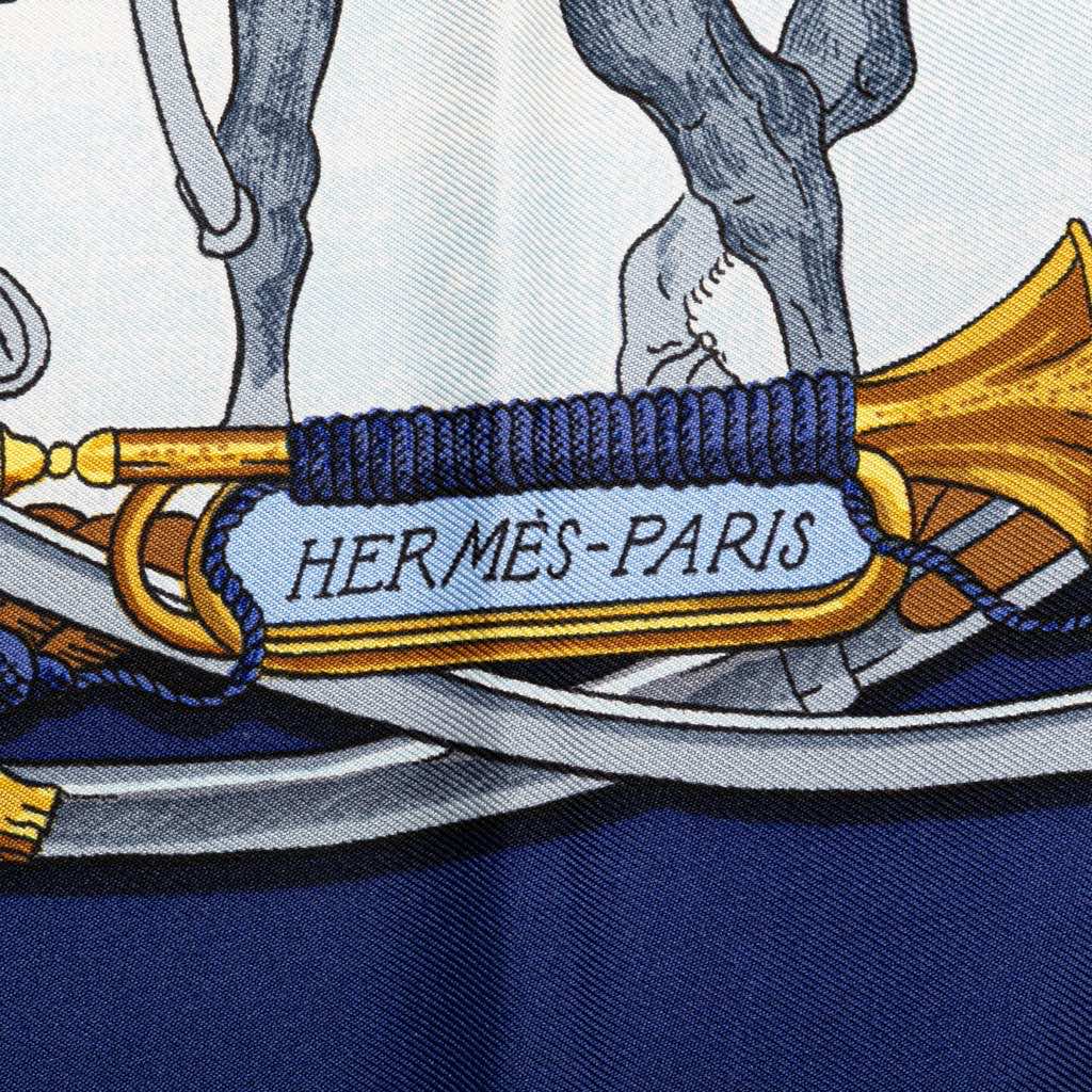 Hermès Marine et Cavalerie Silk Scarf - 3