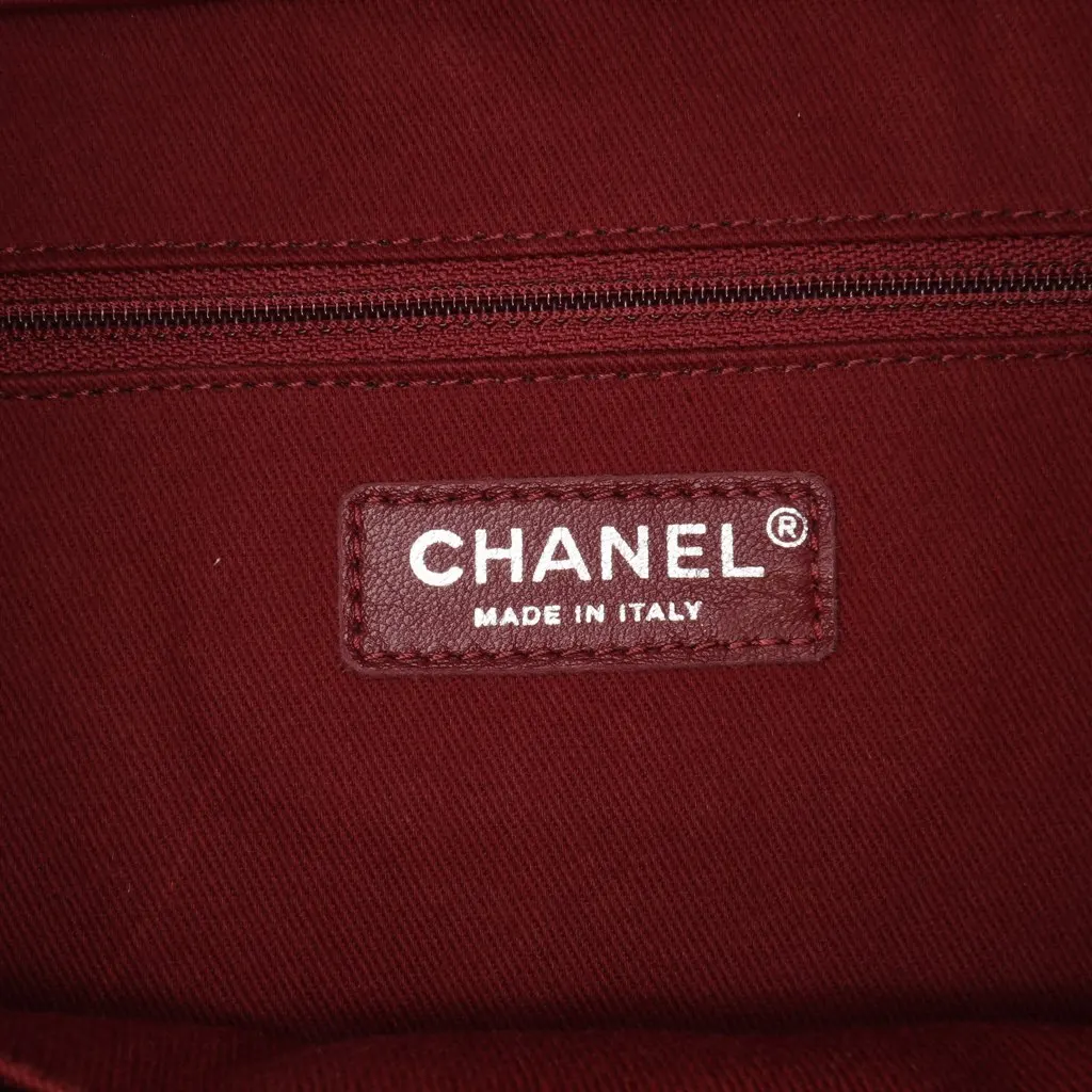 Chanel Large Calfskin Coco Eyelets Shopping Tote Red Leather Good - Box View