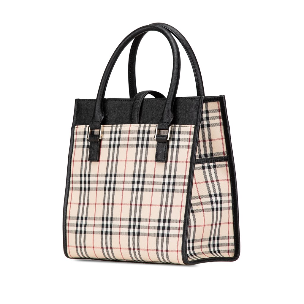 Burberry House Check Canvas Handbag - Back view