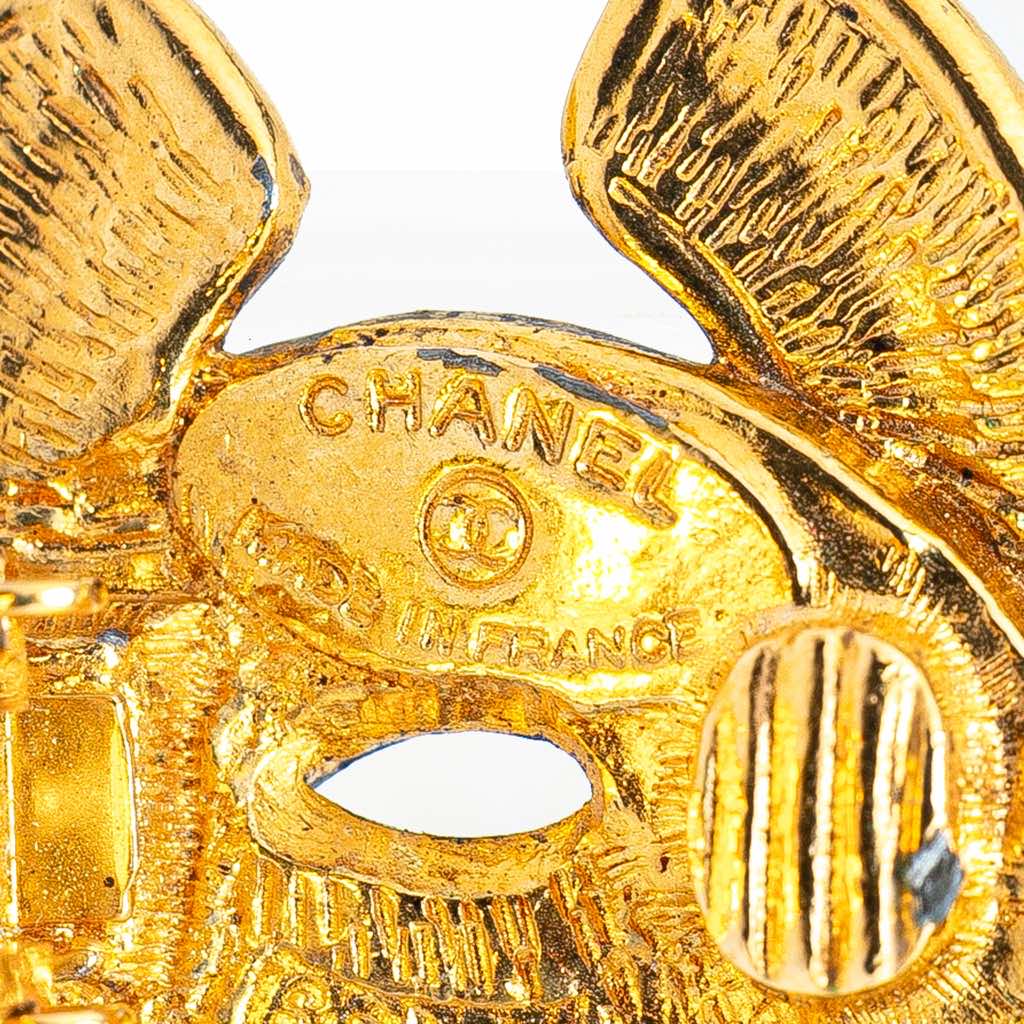 Chanel Gold Plated CC Quilted Clip On Earrings - 3