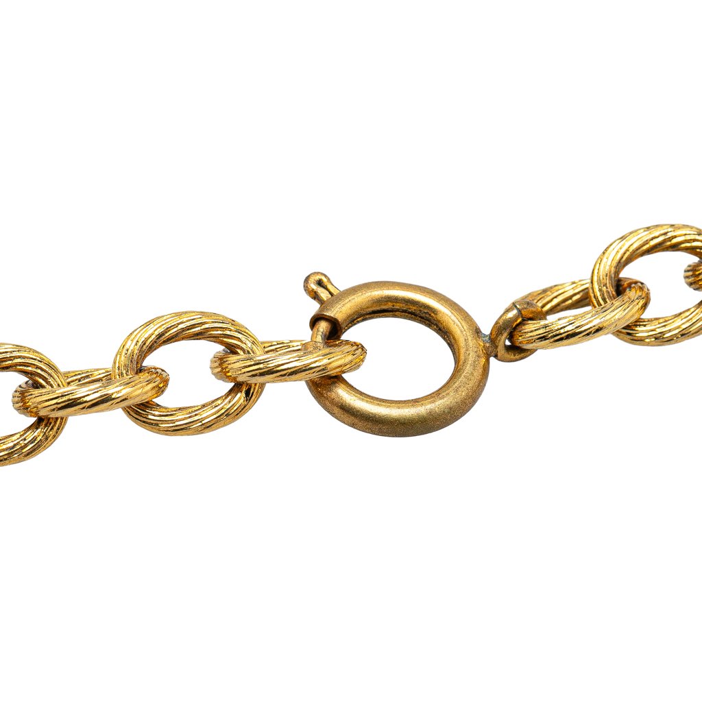 Chanel Gold Plated CC Medallion Link Necklace - 3