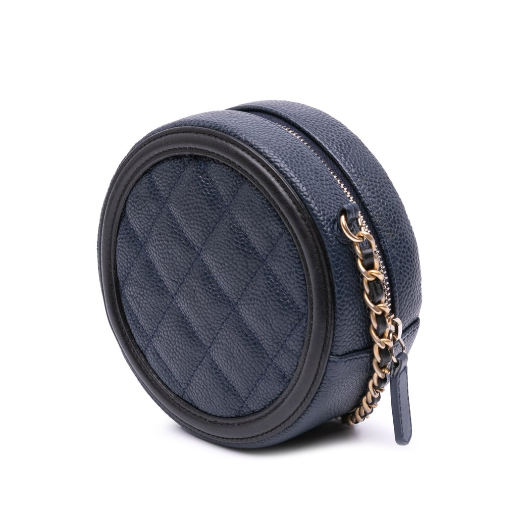 Chanel Caviar CC Filigree Round Crossbody Bag - 2