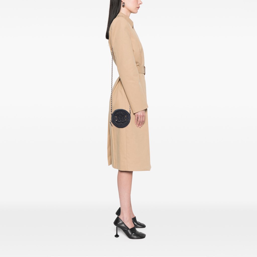 Chanel Caviar CC Filigree Round Clutch with Chain - Image 11