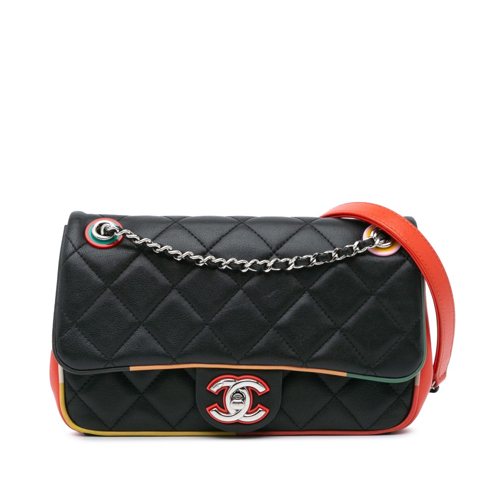 Chanel Small Quilted Lambskin Acrylic Cuba Color Flap