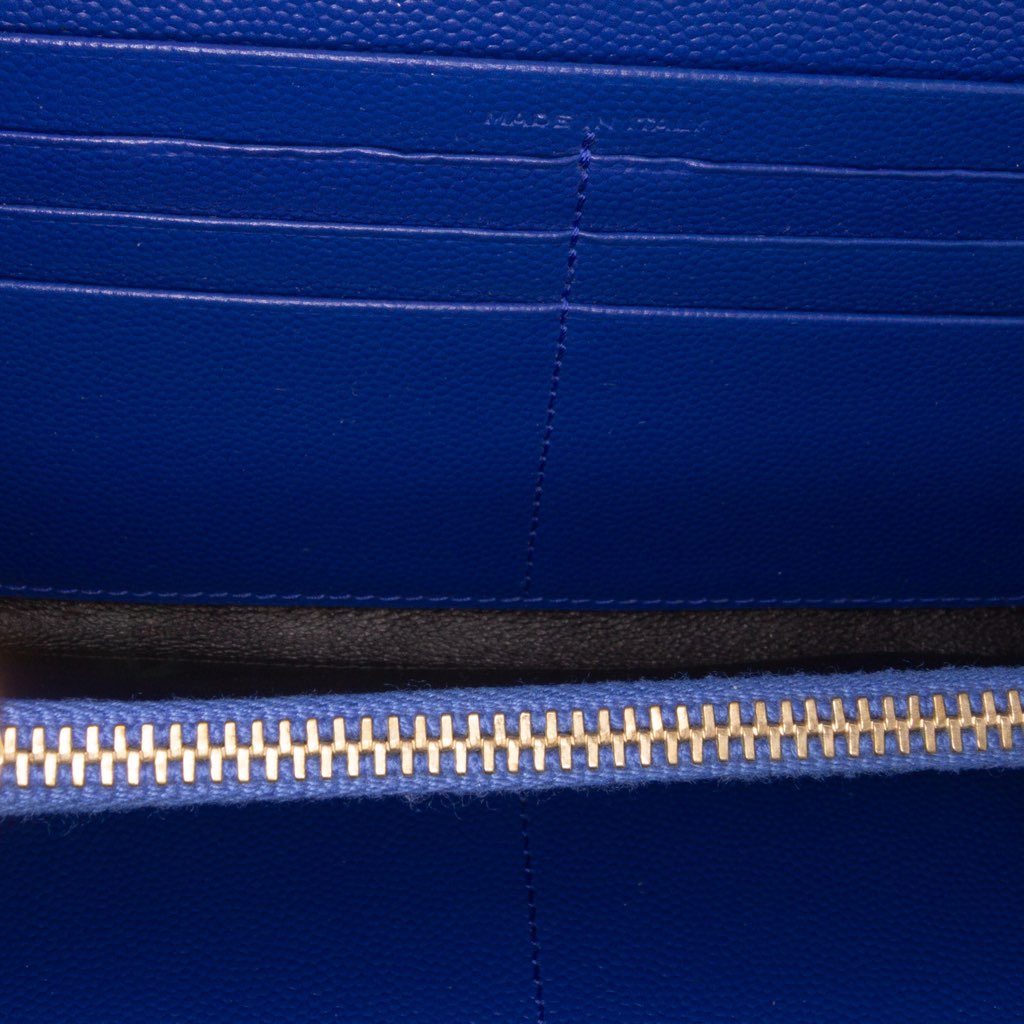 Saint Laurent Grain De Poudre Matelasse Chevron Monogram Flap Wallet - 4