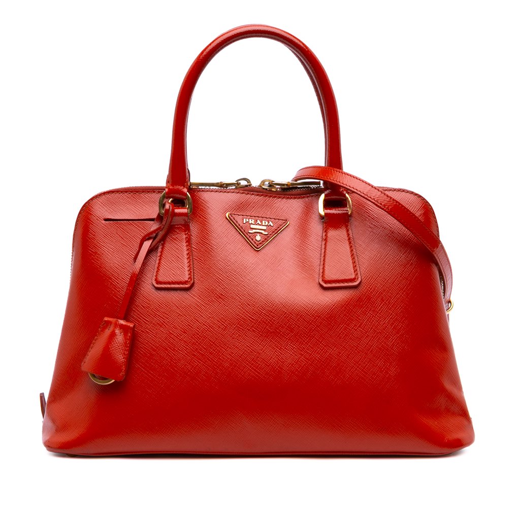 Prada Medium Saffiano Vernice Promenade Satchel