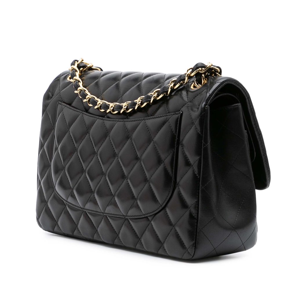 Chanel Jumbo Classic Lambskin Double Flap - Back view