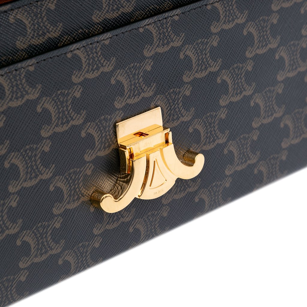 Celine Triomphe Coated Canvas Triomphe Chain Shoulder Bag - Image 10