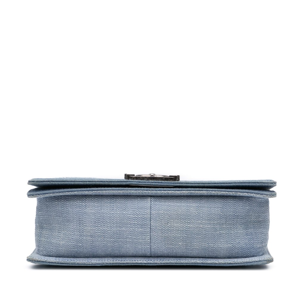 Chanel Old Medium Chevron Denim Boy Flap - 3